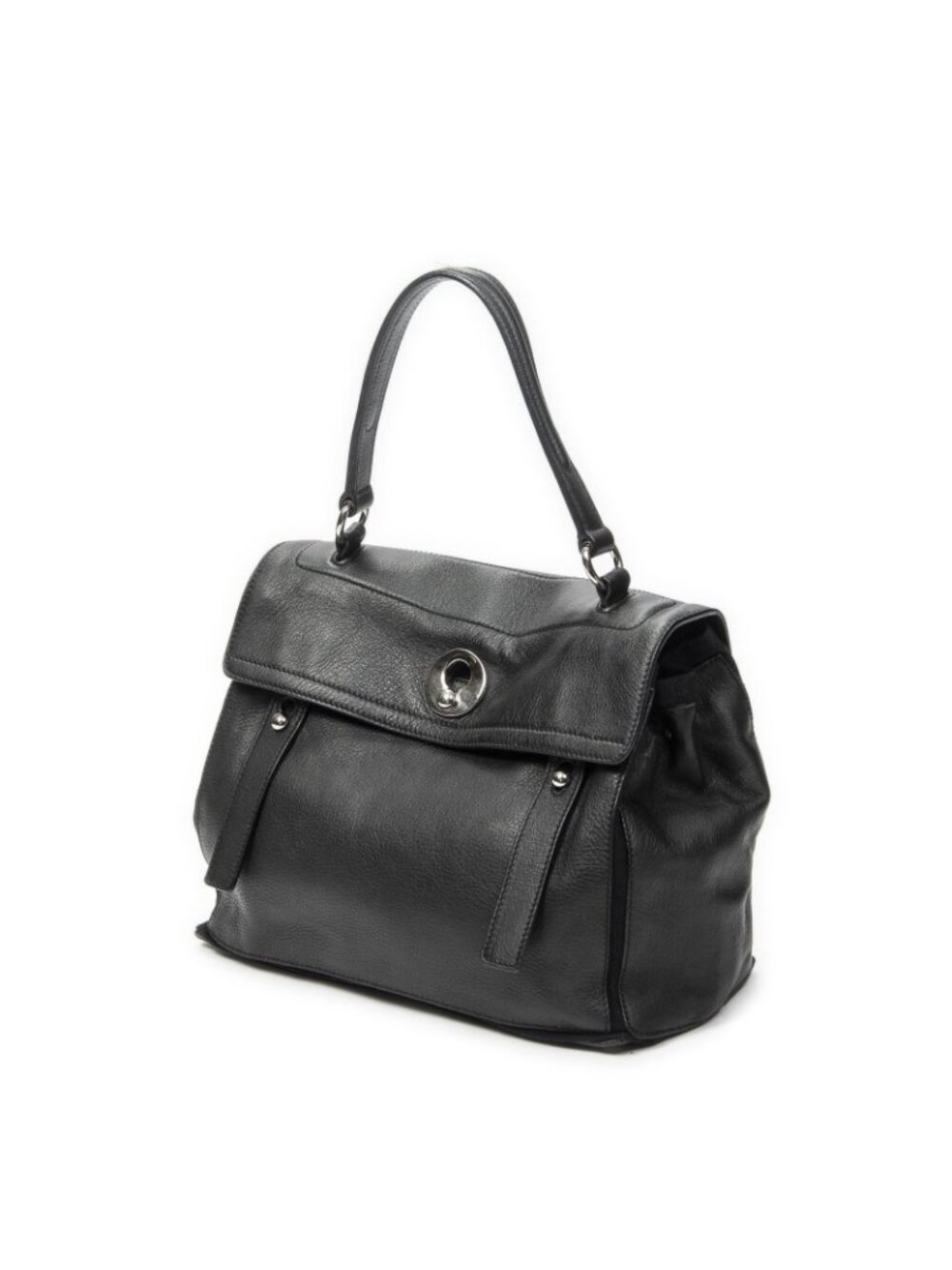 Saint Laurent Black Grain Calf Leather Shoulder Bag - Picture 2 of 10